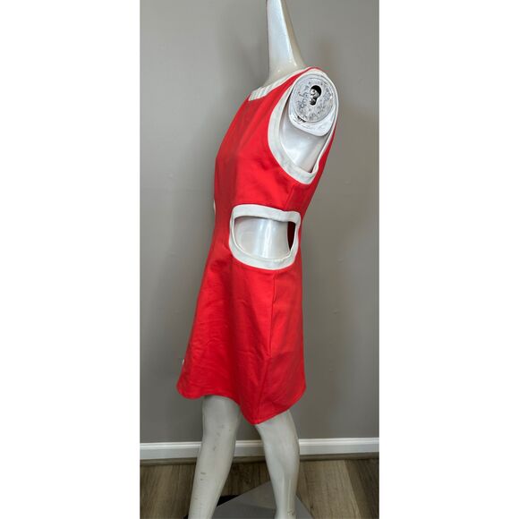 STAUD Dolce Contrast Cut Out Mini Dress Size L $245 - Picture 6 of 9